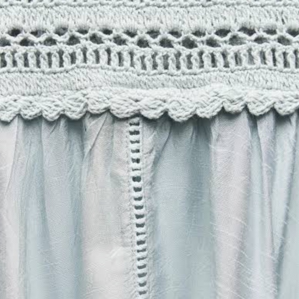 Zara NWT long crochet dress blue 7521/080 - Picture 6 of 8